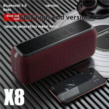 X8 60W Wireless Speaker Compatible with Graves Outdoor Waterproof Subwoofer TWS Supports TF/AUX