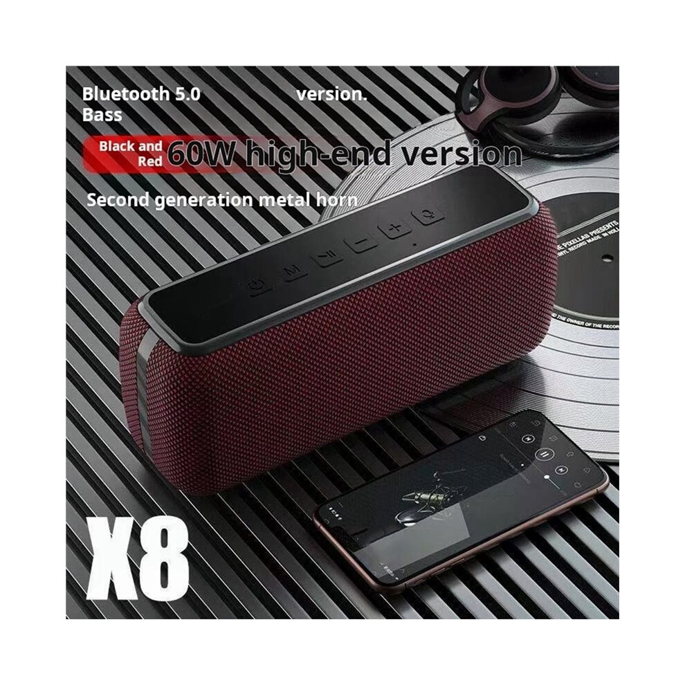 X8 60W Wireless Speaker Compatible With Graves Outdoor Waterproof Subwoofer Tws Supports Tf/Aux 4713677631564