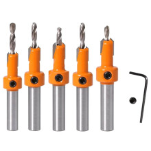 8mm Countersink Drill Bit, High Speed Steel Drill Bit Set with Hex Key Wrench for Woodworking Drilling in Wood