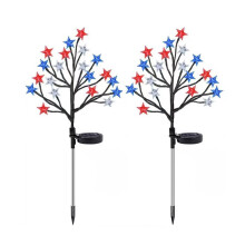 2sets July 4, 2026 Outdoor Solar Pile Lights, Waterproof Courtyard Garden with Red, White, LED Decoration