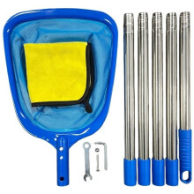 Pool Cleaning Skimmer Net Stainless Steel Deep Cleaning Net Pool and Fish Pond Deep-Water Leaf Skimmer Net