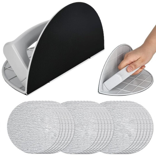 Multifunctional Semi-Circular Drywall Corner Sander with 18 Sandpapers, 90 Right Angle Design