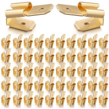 50 Stück Huckepack-Flachsteckverbinder, 3-Wege-Adapter, Zwei Männliche auf eine Weibliche Messing-Schnellverbinder