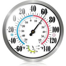 1 Stück Kabelloses Innen- und Außenthermometer - Wetterfestes Außenthermometer für Terrassennummern, 30 cm (12 Zoll)