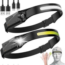 LED Headlamp, 2 Pack Rechargeable Flashlight for Adults