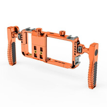 Orange Phone Cage with Cold Shoes,for for Vlogging Filmmaking Video Recording