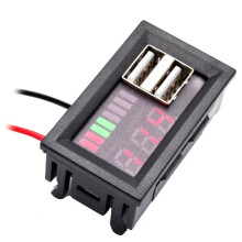 LiFePO4-Lithium-Akku-Kapazitätsanzeige, USB-Ladegerät, Voltmeter, Panel-Spannungsmesser, Tester, 12 V, Auto, Motorrad