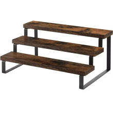 3 Tier Wooden Display Riser Cupcake Stand Perfume Makeup Kitchen Countertop Spice Rack Organizer Shelf
