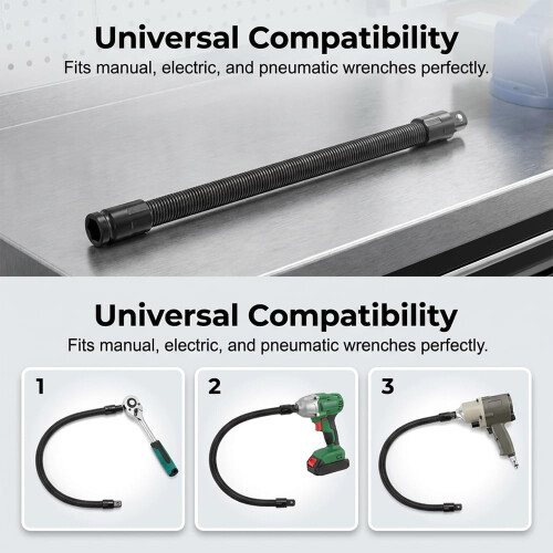 (2pcs, -) Extensión eje flexible 1/2" 360 plegable carraca espacios estrechos 1