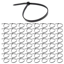 Abraçadeira de Nylon Autotravante, 100 Unidades, Preta, com Anel de Fixação, Abraçadeira de Nylon para Cabos