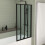 NES Home Nes Home 800 x 1400 mm Black Frame 4 Fold Door Bath Shower Screen 1