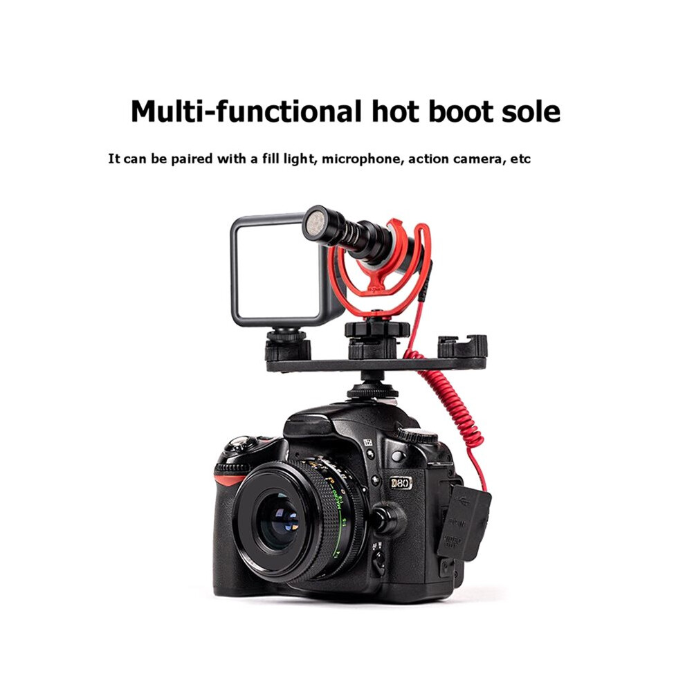 Triple Cold Shoe Extension Mount Hot Shoe Base Adapter Extension Bar Bracket For Tripod/Microphone/Led Compatible Light 6032227052085