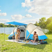 Outsunny Inflatable Tent Tunnel Design for 4 Person, Sky Blue
