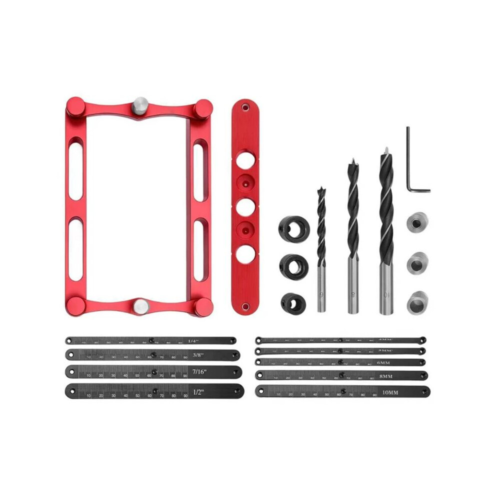 Woodworking Doweling Jig With Interchangeable Rods, Self-Centering Drill Guide For Precise Joinery 4713929441156