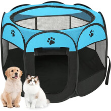 Parque de Diversões Portátil e Dobrável para Cães e Gatos, com Porta e Cobertura Superior com Zíper, Ideal para Uso Externo.