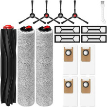 Ersättningsdelar Kit för S1, Omniscient S1 Pro Robotdammsugare Inkluderar Huvudrulle, Filter, Dammpåse, Liten Borste