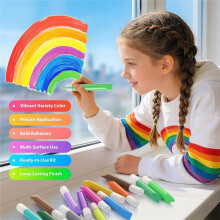 24 Pcs Paint Pens, Stained Glass Sun Catcher Pens,Suncatcher Kit Glass Paint Window Art Pen Crafts for Gift DIY Party