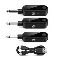 2.4GWireless Guitar Transmitter and Receiver Built-in Rechargeable Transmitter and Receiver for Electric Guitars/Basse