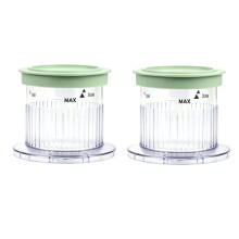 2er-Pack Eismaschinen-Dessertbecher mit Deckel für FastFreeze Eismaschine ICE-FD50 für Hausgemachtes Eis, Grün