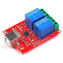 USB-Relaismodul 2-Kanal 5V PC Intelligente Antriebssteuerungsplatine Schalterfreies Laufwerk USB-Computer-Steuerungsrelaismodul