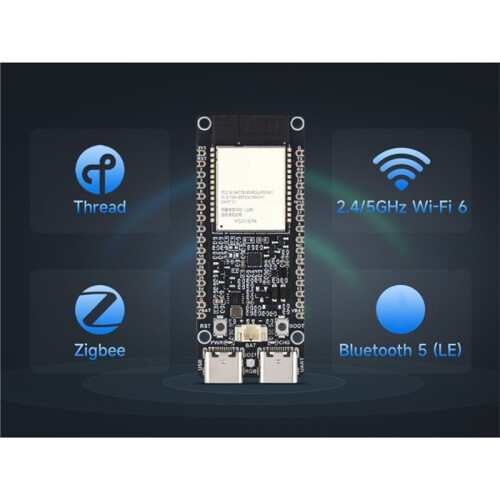 For ESP32-C5 Dual WIFI6 Development Board 2.4GHz/5GHz 32MB Flash 240MHz RISC-V MCU Module BLE 5/Thread/Zigbee