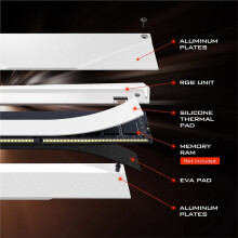 Dissipatore di Calore per Memoria RAM ARGB 5V DDR per PC DIY, Compatibile con DDR3 e DDR4 e Aura Sync, RGB Fusion Argento e Bianco