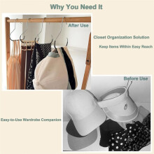 30 Pack Hat Organizer Hangers,Large Capacity Hat Hangers for Closet Space Saving,Metal with PVC Coated Hat Storage Hooks