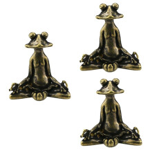 Vintage Brass Meditation Frog Statue Ornaments Animal Sculpture Incense Burner Home Decor