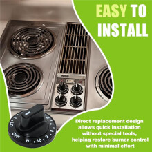 5-Pack 12200035 Stove Burner Control Knob Replacement Compatible for Jenn Air, for  and for  Ranges