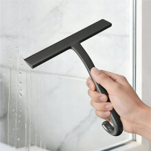 Raschietto per Doccia In Silicone con Gancio Integrato, Manico Ergonomico e Lama Senza Striature per Porte In Vetro, Specchi da Bagno