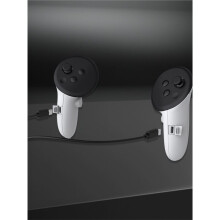 Batterie pour Manette VR, Poignées Rechargeables Droite/Gauche pour Casque VR pour Meta Quest 3S/3, Protection pour les Poignées de la Manette
