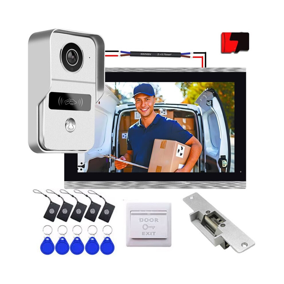 2 Wire Digital Ip Video Intercom System 7In Wifi Monitor 1080P Doorphone Camera Video Doorbell Card Tuya Unlock,1 Kit 4714038689217