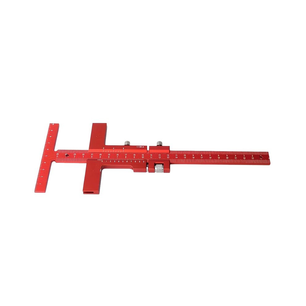 Aluminum Alloy Woodworking T-Square Sliding Gauge Scriber Ruler Measuring Tool 4713399217862