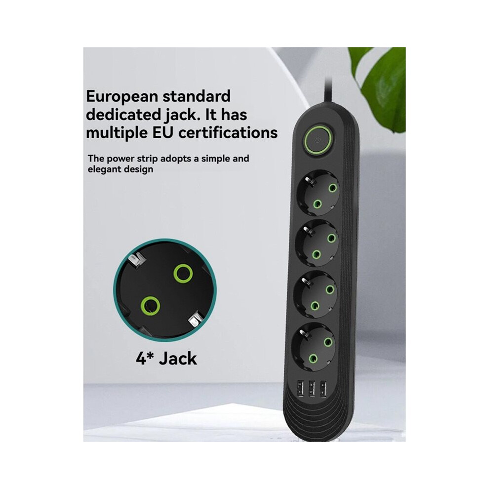 2500W Eu Plug Fast Electrical Adapter Socket Ac Outlet Power Strip 4 Hole Design Extension Cord And Usb Eu Plug A 6033145593032