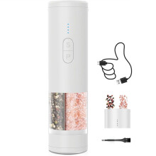 Juego de Molinillos Eléctricos de Sal y Pimienta 2 en 1, Recargables por USB, Saleros y Pimenteros Automáticos, Grosor Ajustable.