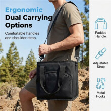 Bolsa para Bebidas com 4 Compartimentos, Suporte para Vários Copos Térmicos com Alça Ajustável, Bolsa Organizadora para Bebidas para Viagens e