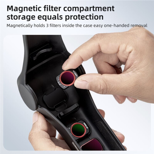 Impact Resistant Protective Case for  Osmo Pocket 4, Flip Open Quick Release Hard Shell, Lens Guard with Filter Slots