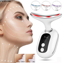 (White) Facial Massager EMS Facial Microcurrent Neck Face Lifting Massager Red Light Therapy Anti-aging Massager Skin Tightening Device