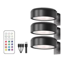 Lampe Murale Magnétique LED RGB Rechargeable Sans Perçage, Idéale pour Mettre en Valeur Cadres et Vitrines