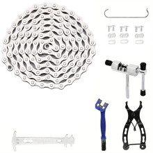 Bike Chain Kit, Single Speed Multi-Function Bike Repair Kit, with Chain Breaker Bike Link Plier and Hook Etc Accessories