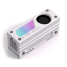 ARGB M.2 SSD-Koellichaam met Ingebouwde 20 mm PWM-Ventilator 5V 3-Pins ARGB Sync Hoogwaardige SSD-Koeler voor M.2 2280 Wit