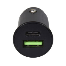 Billaddare med dubbla portar, supersnabb laddning, ett-till-två-laddningshuvud, bil-USB-laddare, mini osynlig billaddare_m