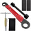 6 Pcs Plumbing Tools Kit with Angle Stop Wrench & 1/2-Inch Compression Sleeve Puller,Plumbers Wrench, Sandpaper 1