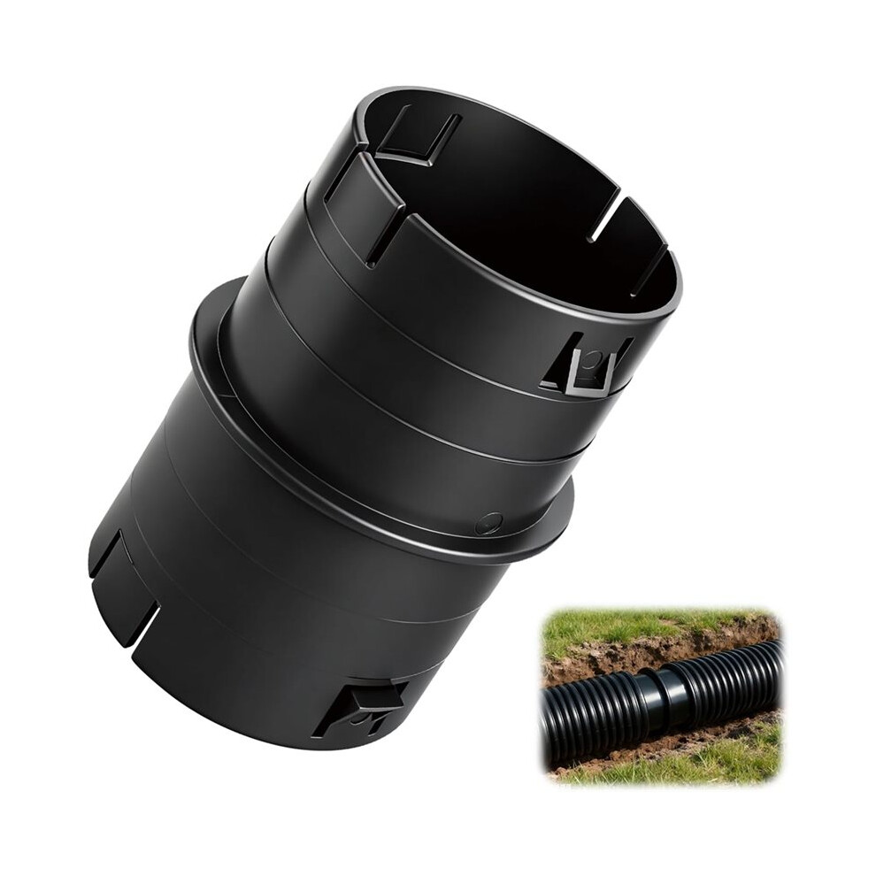 Photos - Chimney 4"Universal Pipe Connector,Corrugated to PVC Pipe Adapter,Yard Drainage Coupler,for 4" SCH 40,4" SDR 35