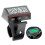 Motorcycle Ebike Solar Power Clock with Date Week Temperature LCD Backlit Display Waterproof Thermometer with Stand C 1