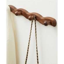 Wooden Hanger Wall Mounted with 4 Hooks, Used for Hanging Clothes Keys, Robes, Towel Bags, Moisture-Proof Hooks