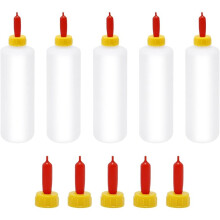 Lot de 5 Biberons de 400 Ml pour Chevreaux et Agneaux, avec Tétines.