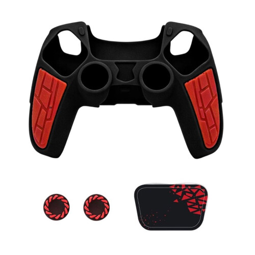 Silikonhülle für PS5 DualSense Controller mit Daumenkappen-Set Weiche Schutzhülle, Sonderedition