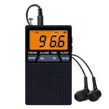 Draagbare AM/FM-Radio, Weerradio, -Zakradio met Groot LCD-Scherm, Snooze-Functie, Digitale Wekkerradio