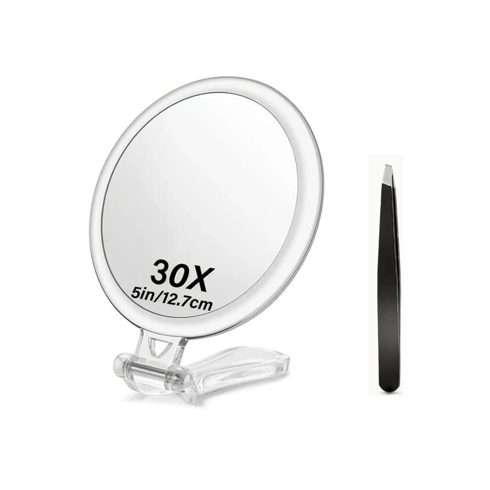 Magnifying Mirror with Handle Foldable Dual-Sided Beauty Mirror for Home Makeup Skincare 30X